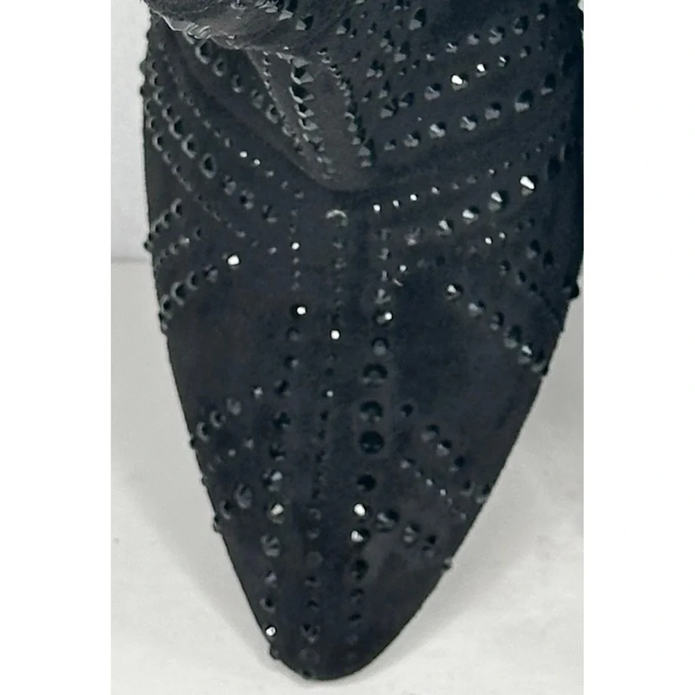 INC International Concepts Vyomi Black Rhinestone Studded Ankle Boots Womens 11M